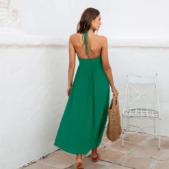 Women's Ruffled Halter Neck Maxi Dress - Cupshe -Cupshe GUEST 5d975011 3a93 4d29 9f68 c3219726716e