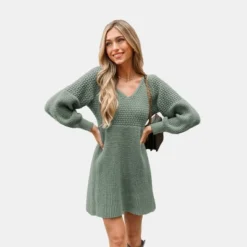 Women's Honeycomb Knit V-Neck Mini Sweater Dress - Cupshe 11 Women's Honeycomb Knit V-Neck Mini Sweater Dress - Cupshe -Cupshe GUEST 5e256c46 af66 4197 bc4a a7c429a513df
