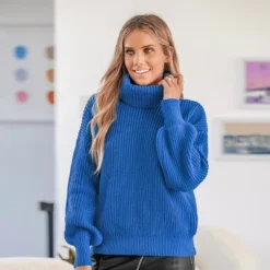 Women's Ribbed Turtleneck Sweater - Cupshe -Cupshe GUEST 5edb1909 517a 4992 b451 5fdcfa88591e