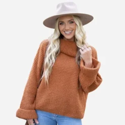 Women's Chunky Knit Turtleneck Sweater - Cupshe -Cupshe GUEST 5f44d8ee a35b 48df 87ff c38a2085bc9d