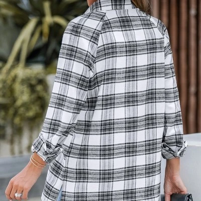 Women's Plaid Button-Front Flannel Shirt - Cupshe 6 Women's Plaid Button-Front Flannel Shirt - Cupshe - Image 4