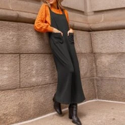 Women's Charcoal Sleeveless Wide Leg Jumpsuit - Cupshe