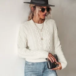 Women's Cable Knit Drop Shoulder Sweater - Cupshe -Cupshe GUEST 6131786d 7f5e 4239 baf5 f6690d16b526