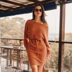 Women's One Shoulder Drawstring Mini Sweater Dress - Cupshe -Cupshe GUEST 616b40a1 dad8 4e4a a6a1 b25afffb3b82