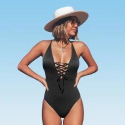 Women's V Neck Lace Up One Piece Swimsuit - Cupshe 8 Women's V Neck Lace Up One Piece Swimsuit - Cupshe -Cupshe GUEST 625db8fb 1fe5 472a be1a 08840f0383f0