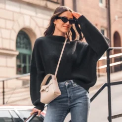 Women's Onyx Rib Bishop Sleeve Sweater - Cupshe -Cupshe GUEST 630889f1 8450 4fa9 9460 ec41e8b9b437