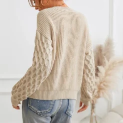Women's Long Sleeve Honeycomb Knit Pullover Sweater - Cupshe -Cupshe GUEST 64f554cf 5454 49df 8349 cf858a0d8c0f