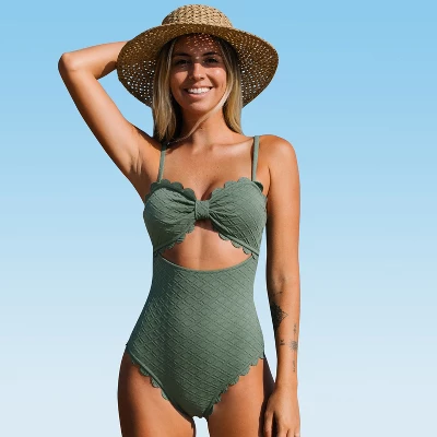 Women's Cutout Scallop Trim One Piece Swimsuit -Cupshe 8 Women's Cutout Scallop Trim One Piece Swimsuit -Cupshe - Image 6