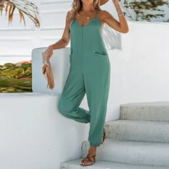 Women's V-Neck Cami Jogger Jumpsuit - Cupshe
