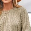 Women's Cable Knit Drop Sleeve Sweater - Cupshe -Cupshe GUEST 6664b4e5 6267 434a 8315 253edfd7da67
