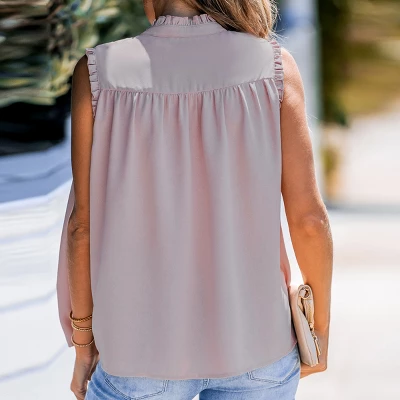 Women's Smocked Half-Placket Top - Cupshe 6 Women's Smocked Half-Placket Top - Cupshe - Image 4