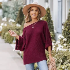 Women's Warm Hugs Rib One-Shoulder Sweaters - Cupshe -Cupshe GUEST 686d0055 3dc0 4fdb 966b 38ab51f2c64d