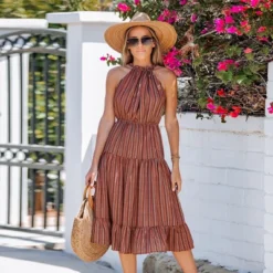 Women's Striped Ruffled Midi Dress - Cupshe 11 Women's Striped Ruffled Midi Dress - Cupshe -Cupshe GUEST 688081fe eebe 48ed 8be3 cf3b0f0b8f34