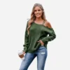 Women's Ribbed One-Shoulder Long Sleeve Sweater - Cupshe -Cupshe GUEST 692c613f a983 4323 8871 8cc72bf2e958