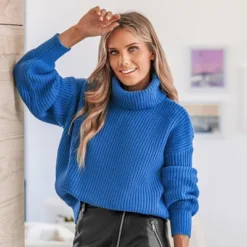 Women's Ribbed Turtleneck Sweater - Cupshe -Cupshe GUEST 6a9d0eb2 b71d 4e88 99ca 73ebb89b5c4f