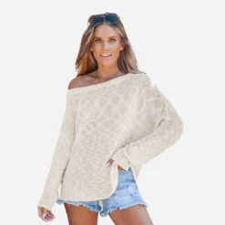 Women's One Shoulder Cutout Sweater - Cupshe -Cupshe GUEST 6ace84a7 58f3 4c97 915b cb263ed1e1f5