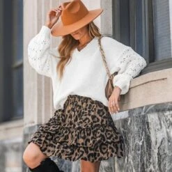 Women's Leopard Print Drawstring Ruffled Skirt - Cupshe -Cupshe GUEST 6bfad5d0 d35e 4b28 ba85 b8b6c0215b8f