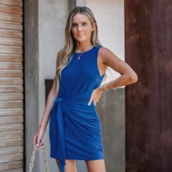 Women's Knotted Sash Mini Dress - Cupshe -Cupshe GUEST 6efe6c25 e248 458e 99da 7033e0f2ebc1