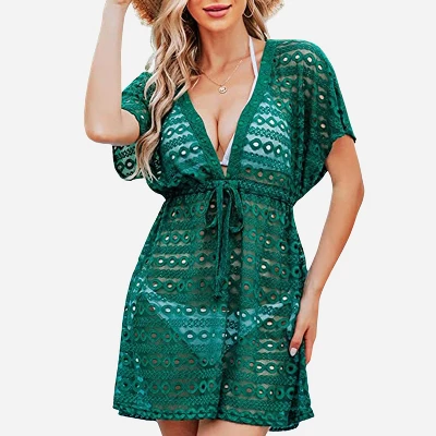 Women's Sheer Lace Mini Cover-Up Dress - Cupshe 3 Women's Sheer Lace Mini Cover-Up Dress - Cupshe