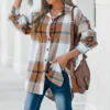 Women's Long Sleeve Plaid Oversized Shirt - Cupshe -Cupshe GUEST 72664234 c65f 41c3 a50c 992bef795e74