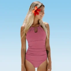 Women's Cutout High Neck Back Tie One Piece Swimsuit -Cupshe -Cupshe GUEST 727eaa12 3fca 4039 bcb4 2fdb496e35b9