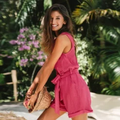 Women's Textured Belted Button-Front Romper - Cupshe 10 Women's Textured Belted Button-Front Romper - Cupshe -Cupshe GUEST 73e65ac8 469d 4c1c bf08 3b634835a40c