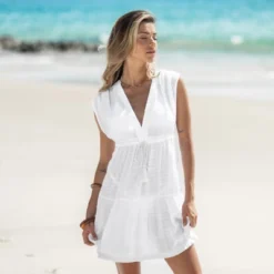 Women's Tassel Tie V-Neck Cover-Up Dress- Cupshe -Cupshe GUEST 73e900f6 b339 4b05 a4be 125a74bd9b61