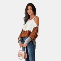 Women's Colorblock Open-Shoulder Sweater - Cupshe 13 Women's Colorblock Open-Shoulder Sweater - Cupshe -Cupshe GUEST 7563589f 93d4 4ab7 b000 3f5be057a9e5