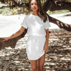 Women's Knit Drawstring Mini Dress - Cupshe -Cupshe GUEST 76368fe3 fed0 47ff b49a 809bdcab16e0