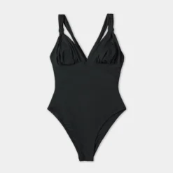 Women's Black V Neck One Piece Swimsuit Cutout Back Crisscross Bathing Suit -Cupshe -Black -Cupshe GUEST 7715cc09 c708 4dc6 9bd4 1cbf922715d3