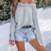 Women's Rib Cutout Oversized Sweater - Cupshe