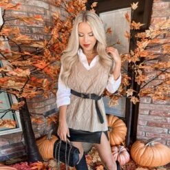 Women's Warm Hugs Cable Knit Sweater Vest - Cupshe -Cupshe GUEST 772e03fe e530 4484 9380 4069116dbbb7