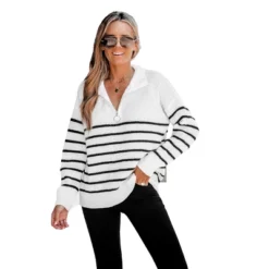 Women's Striped Drop Sleeve Sweater - Cupshe -Cupshe GUEST 784a0540 f7f4 4c7c bf73 d84677b05f82