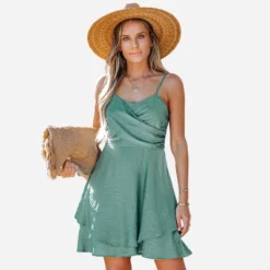 Women's Wrap Ruffled Mini Dress - Cupshe -Cupshe GUEST 797ceae9 cb2b 495c 938f f06e5a7aed28