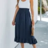 Women's Midnight Blue Ruffled Midi Dress - Cupshe -Cupshe GUEST 79a001d3 2c46 4078 b3b5 67be0ab4ed20