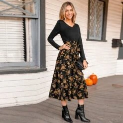 Women's Belted Floral Print Long Sleeve Maxi Dress - Cupshe -Cupshe GUEST 79c52eb2 a058 4701 bce5 825506635bd0