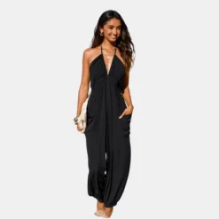 Women's Plunge Halter Jogger Jumpsuit - Cupshe -Cupshe GUEST 7c0858e7 698f 466a 80fd 4c4e9c3a403f