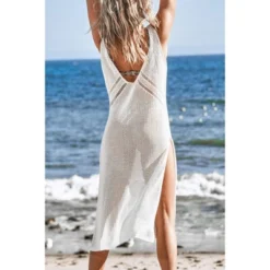 Women's Hollow Out Sleeveless V Neck Knee Length Cover Up - Cupshe -Cupshe GUEST 7c3d4b90 4692 4db5 8873 322468053357