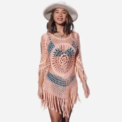 Women's Floral Crochet With Fringe Trim Cover Up Above Knee Length Beachwear- Cupshe -Cupshe GUEST 7d74e29c 7111 4fc2 9d45 c59ebe333ab5