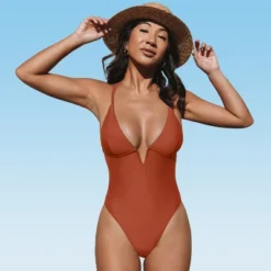 Women's Deep V Neck Crisscross One Piece Swimsuit -Cupshe -Cupshe GUEST 7d999a4f 5d33 471a a3fb 394dd27852a1
