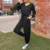 Women's Cutout V-Neck Jogger Jumpsuit - Cupshe -Cupshe GUEST 7e6b337c 0d88 4167 9963 81ec85ebbf1a