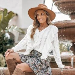 Women's Cutout Ruffled Button-Front Cardigan - Cupshe -Cupshe GUEST 7ed2d949 18b6 444e ae5e 9ac7be021a48