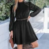 Women's Lace Mock Neck Mini Dress - Cupshe -Cupshe GUEST 7f05bace 109c 4ff2 93ff 6008abbff84e