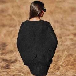 Women's Ribbed Oversized Split Sweater - Cupshe -Cupshe GUEST 7f7ad741 f780 4229 b824 ea5b815ba074