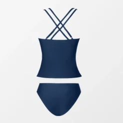 Women's V Neck Ruched Double Crisscross Tankini Set - Cupshe- Blue 14 Women's V Neck Ruched Double Crisscross Tankini Set - Cupshe- Blue -Cupshe GUEST 7f8dd97c a236 4afc 9f40 91b16276efe1