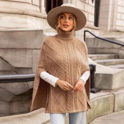 Women's Cable Knit Turtleneck Sweater - Cupshe -Cupshe GUEST 80c8b997 92dc 4bf2 a19d 92ad941f12a9