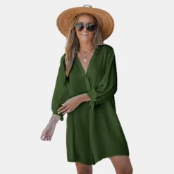 Women's Tie Cuff Button-Front Cover-Up Dress - Cupshe -Cupshe GUEST 8327af0d d0ac 4e8c 87ad b70ff28ccb1b