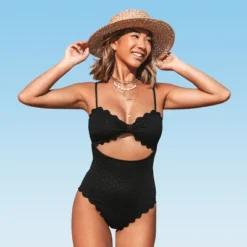 Women's Cutout Scallop Trim One Piece Swimsuit -Cupshe 14 Women's Cutout Scallop Trim One Piece Swimsuit -Cupshe -Cupshe GUEST 83ce91af 3e6f 4430 876b 7e9b3428c57c
