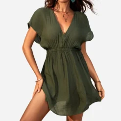 Women's Elastic Beachwear Short Sleeve Cover Up -Cupshe -Cupshe GUEST 83fb321a dc8a 4f28 a536 dcbb719d85e0