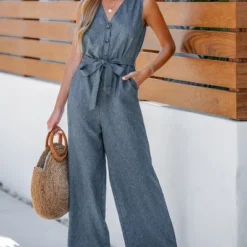 Women's Belted V-Neck Buttoned Jumpsuit - Cupshe 14 Women's Belted V-Neck Buttoned Jumpsuit - Cupshe -Cupshe GUEST 85629342 b49d 4ebe b4cc 24d0b5afe027